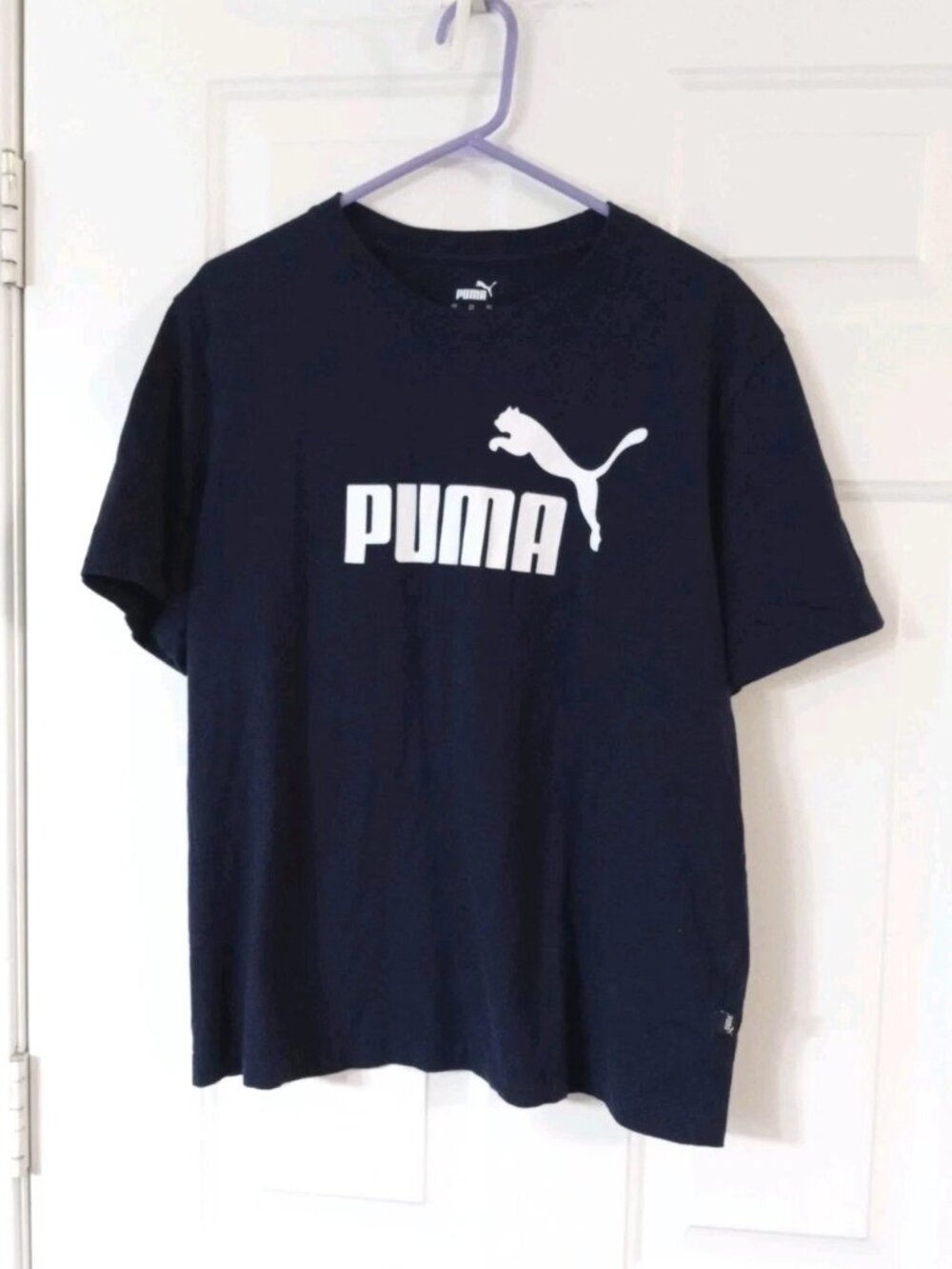 PUMA T-Shirt Men's Size XL Navy Blue Casual Short Sleeve Graphic Print